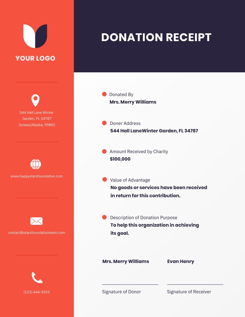 Donation Receipt Template